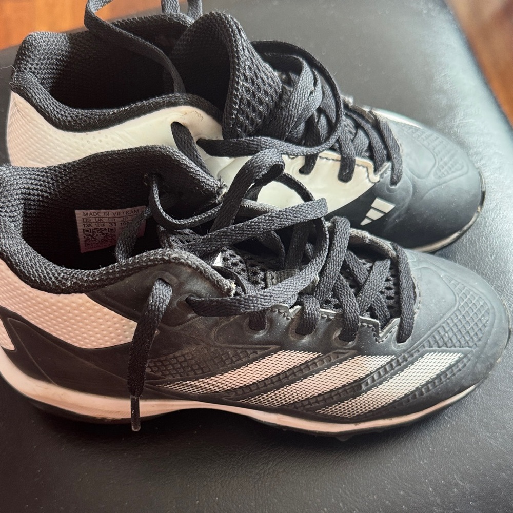 adidas Kids Black and White Soccer Cleats